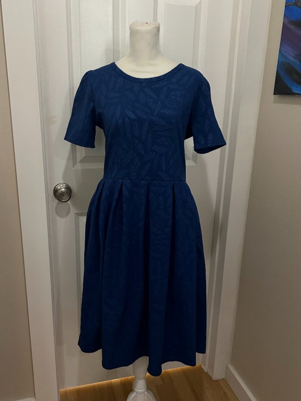 LuLaRoe Amelia Dress Royal Blue - L (new)